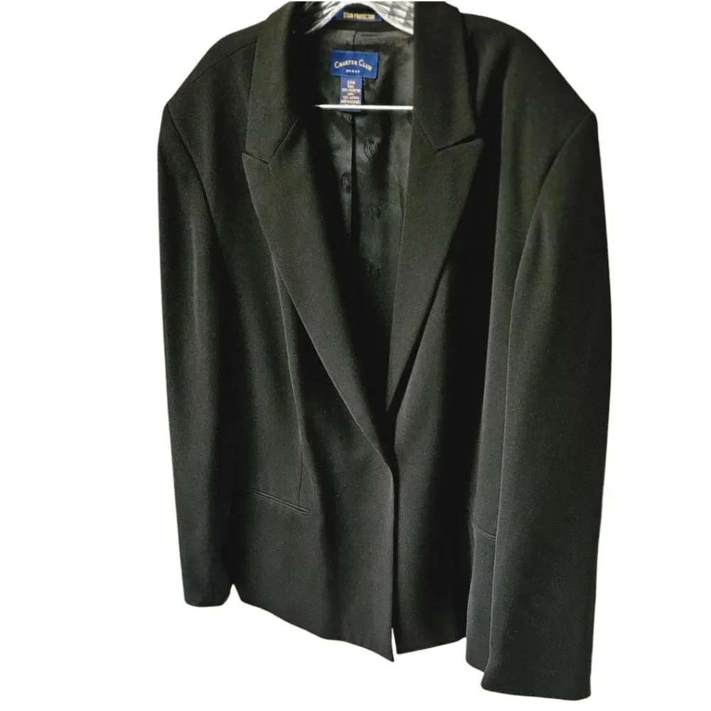 Charter Club 3X Black Blazer Bar III Pants Coordinated Suit Set - Picture 5 of 16